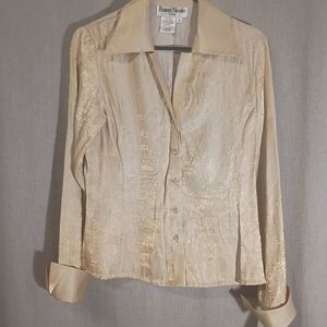 Ronni Nicole Vintage Gold Blouse Size S NWT Beautiful